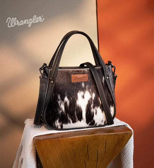 Twisted T Western & More Wrangler Genuine Cowhide Tote in Black