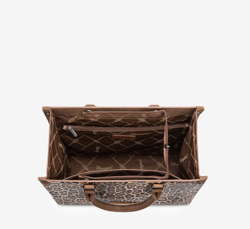 Twisted T Western & More Wrangler Leopard Large Tote/crossbody