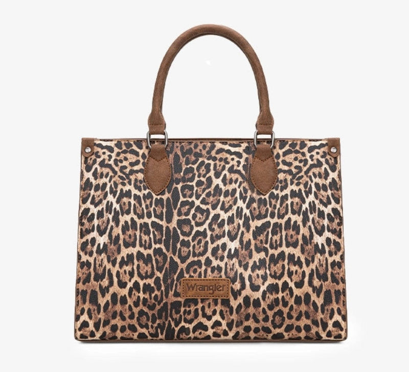 Twisted T Western & More Wrangler Leopard Large Tote/crossbody