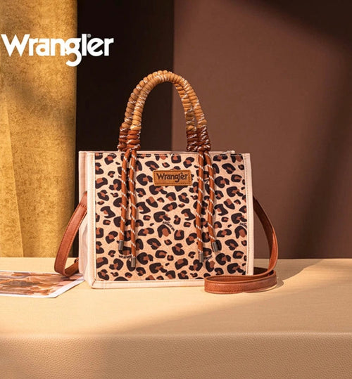 Twisted T Western & More Wrangler Leopard Rope Tote Bag