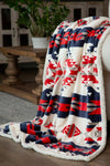 Twisted T Western & More Wrangler Red, White, and Blue Southwest Plush Throw Blanket