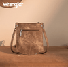 Twisted T Western & More Wrangler “W” Stitch Water Repellent Denim Pocket Crossbody in Brown
