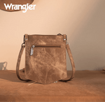 Twisted T Western & More Wrangler “W” Stitch Water Repellent Denim Pocket Crossbody in Brown