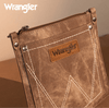 Twisted T Western & More Wrangler “W” Stitch Water Repellent Denim Pocket Crossbody in Brown