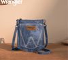 Twisted T Western & More Wrangler “W” Stitch Water Repellent Denim Pocket Crossbody in Jean