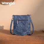 Twisted T Western & More Wrangler “W” Stitch Water Repellent Denim Pocket Crossbody in Jean
