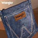 Twisted T Western & More Wrangler “W” Stitch Water Repellent Denim Pocket Crossbody in Jean