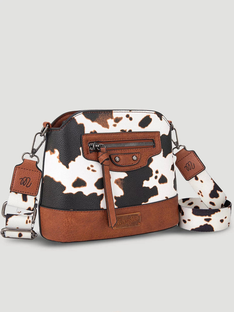 Twisted T Western & More Wrangler Zippered Cow Print Crossbody Bag