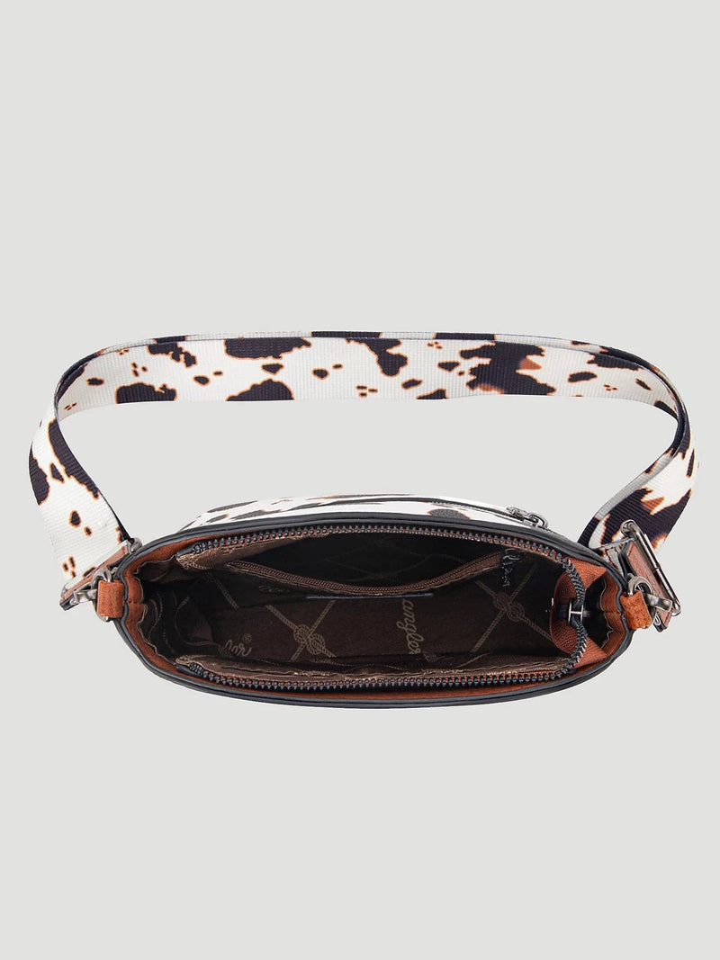 Twisted T Western & More Wrangler Zippered Cow Print Crossbody Bag