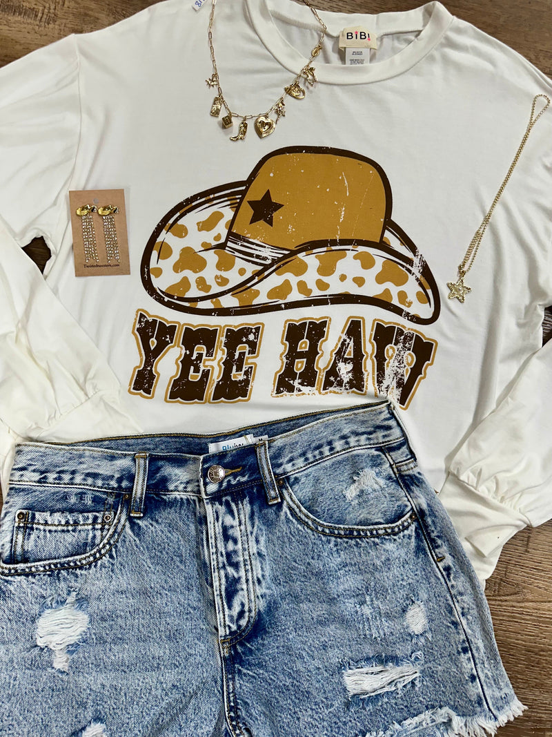 Twisted T Western & More “Yee Haw” Oversized Jersey Knit Pullover