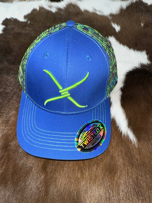 Twisted X Blue and Green Twisted X Men’s Ball Cap