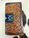 Twisted X Men’s Accessories Rodeo Wallet Twisted X Leather Blue Beaded  Wallet