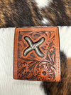 Twisted X Men’s Accessories Bi-Fold Wallet Twisted X Scrolled with Beige “X" Emblem Wallet