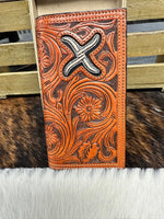 Twisted X Men’s Accessories Rodeo Wallet Twisted X Scrolled with Beige “X" Emblem Wallet