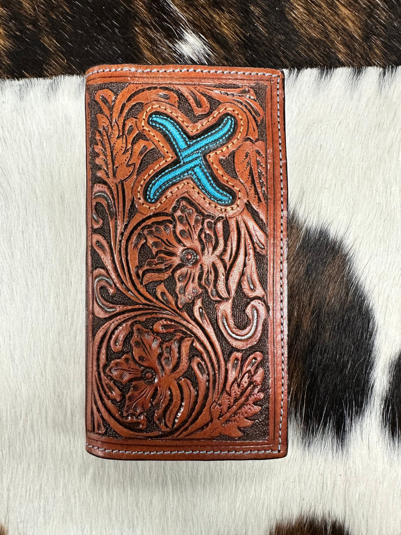 Twisted X Men’s Accessories Rodeo Twisted X Tooled Turq “X” Wallets