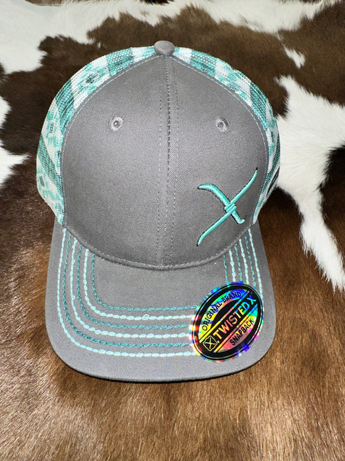 Twisted X Men’s Mint Green and Grey Twisted X Ball Cap