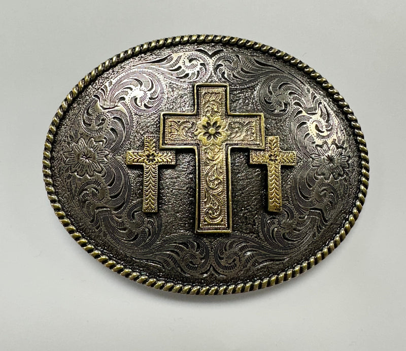 Western Edge Buckles Triple Cross Western Edge Belt Buckle