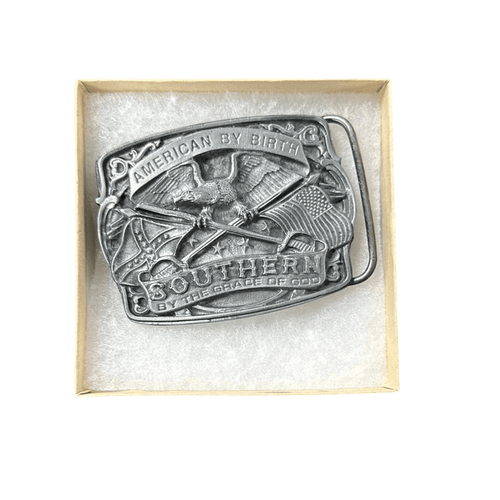 Western express “American By Birth…” Belt Buckle