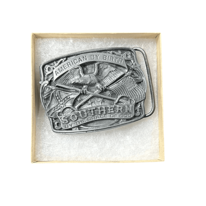 Western express “American By Birth…” Belt Buckle