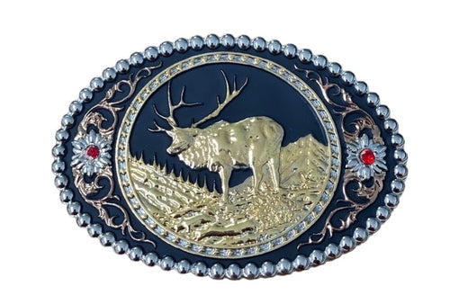 WFA Apparel & Accessories Western Edge Tri Color Elk Buckle