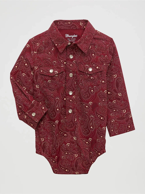 Wrangler Apparel & Accessories Boy's Infant Red Aztec Romper