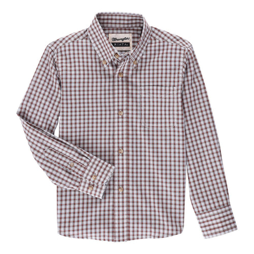 wrangler Boys Shirts Boy's Wrangler Plaid LS Riata Button Shirt