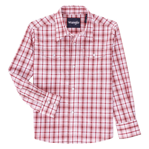 wrangler Boys Shirts Boy's Wrangler Red Plaid Snap Shirt