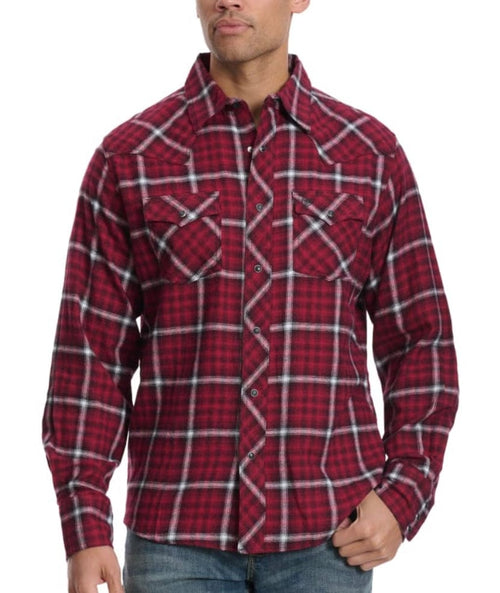 Wrangler Men's Shirts Men’s Wrangler Red Plaid Flannel Shirt