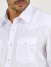 Wrangler Men's Shirts Men’s Wrangler White Stripe Snap Shirt
