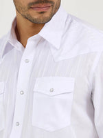 Wrangler Men's Shirts Men’s Wrangler White Stripe Snap Shirt