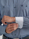 wrangler Mens Shirts Men's Wrangler GS LS Blue/Wht Print