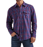 wrangler Mens Shirts Men's Wrangler Retro Navy MNight Snap Shirt