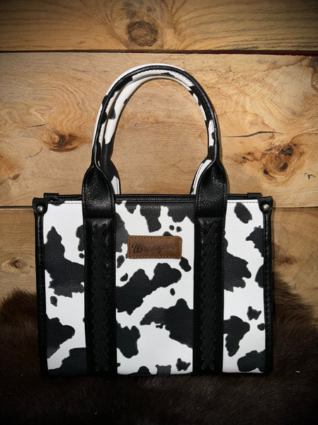 Wrangler Black and White Cowprint Tote – Twisted T Western & More