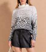 Women's Leopard Turtle Neck Sweater