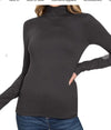 Zenana Apparel & Accessories S / Black Women's Mock Neck LS Top