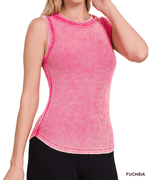 Zenana Women's Apparel Women's Ribbed Fushia Tank Top