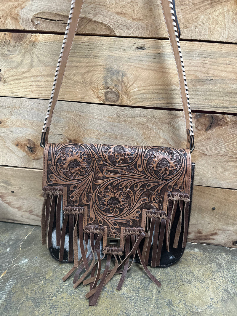 American Darling American Darling Cowhide and Engraved Leather CC Purse