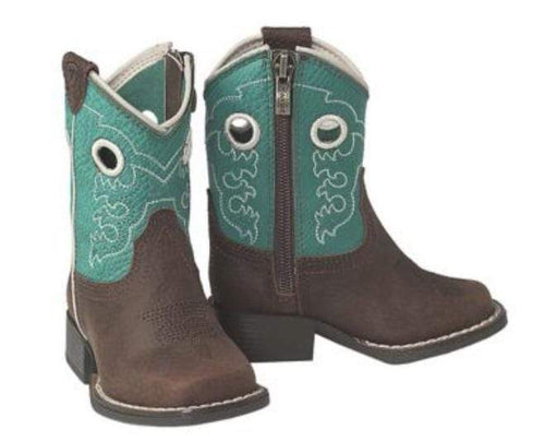 Ariat Boys Ariat Lil Stompers Teal Brown Boots