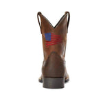 Ariat Footwear Boys Ariat Square Toe Distressed Brown Patriotic Boots