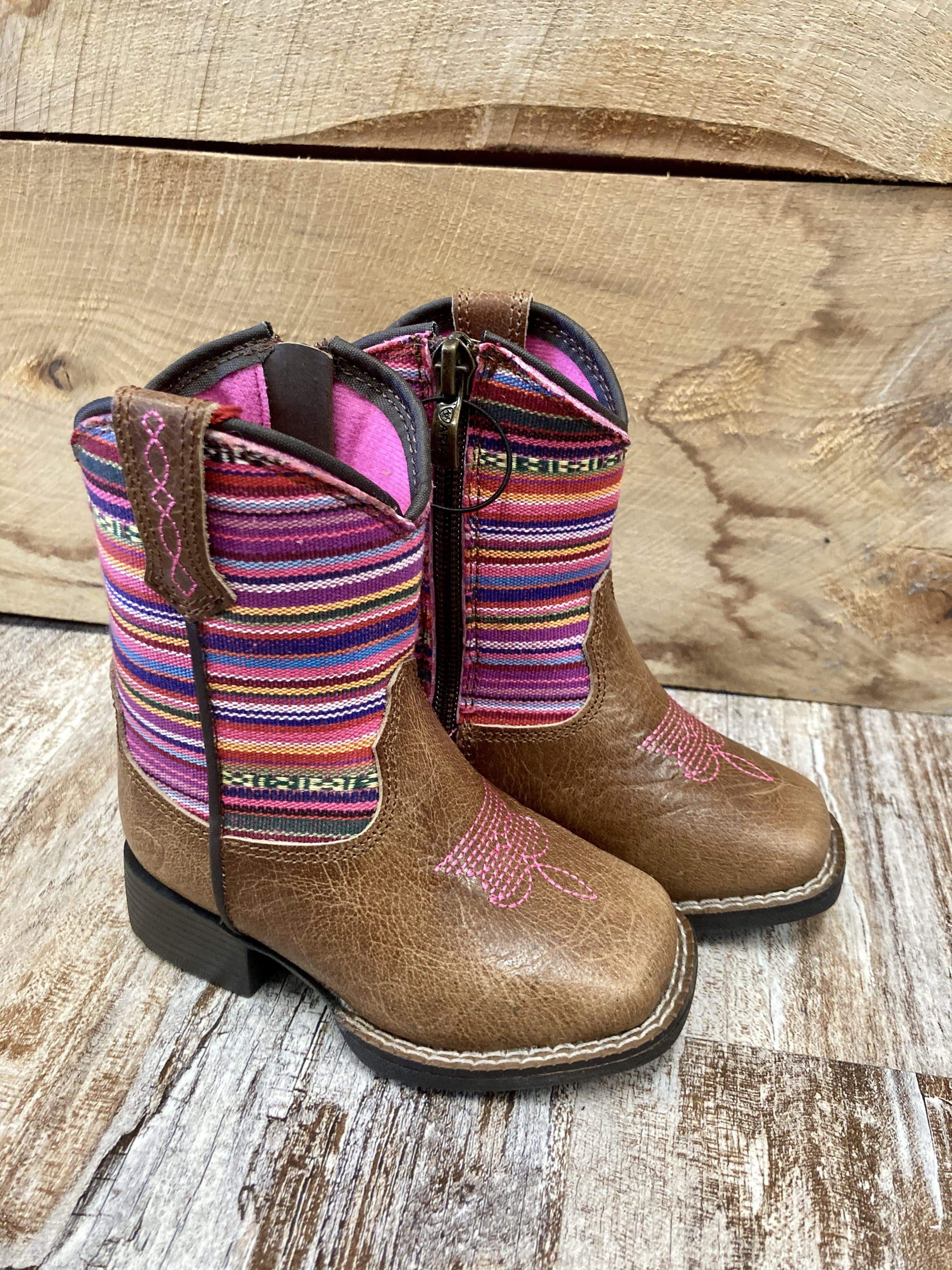 Ariat pink on sale and brown boots