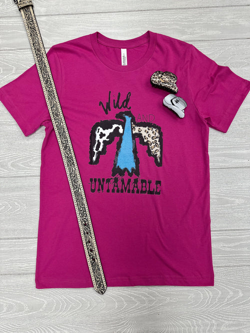 BUCKING BARN WHOLESALE Women Apparel Women's Fushia SS Bird T Shirt