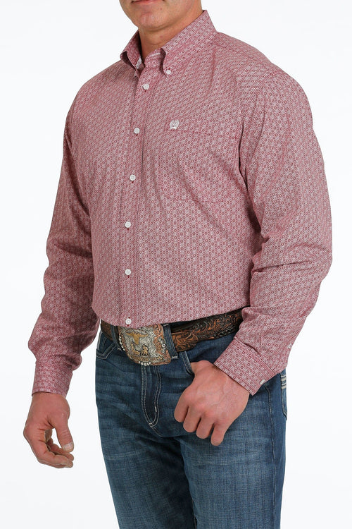 Cinch Men's Shirts Men's Cinch Burg/White Print Button