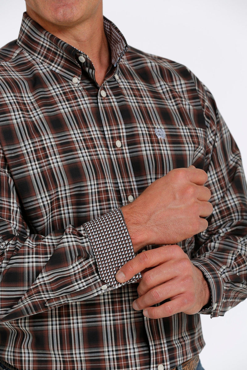 Cinch Men Shirt Men's Cinch Brown Plaid LS Shirt