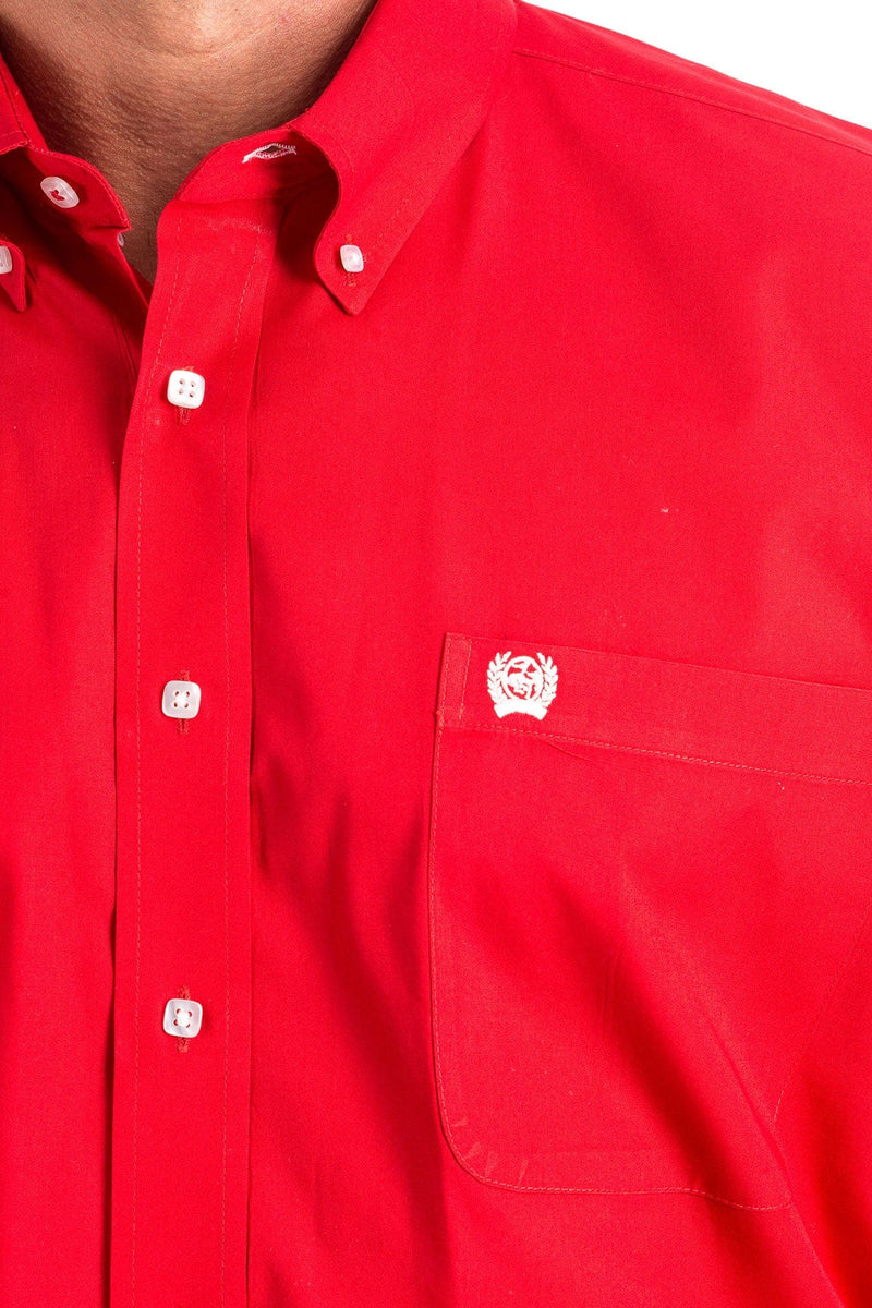 Cinch Men Shirt Men's Cinch Solid Red LS Button Shirt