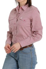 Cinch Women's Apparel Women's Cinch LS Pink Print Snap Shirt