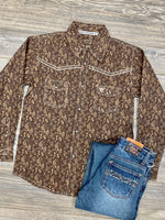 Cowboy Hardware Boys CH Brown Paisley Snap Shirt