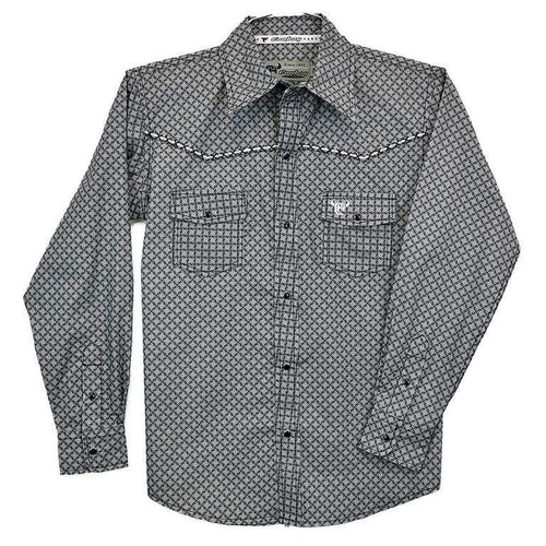 Cowboy Hardware Boys Shirts Boys CH Youth Diamond Star LS Charcoal Print