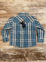 Cowboy Hardware Boys Shirts CH Arroyo LS Plaid Shirt-Steel