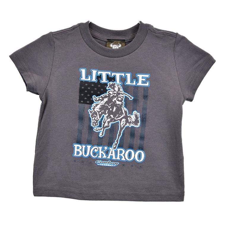 Cowboy Hardware Boys Shirts Infant/Toddler Little Buckaroo SS Charcoal Tee