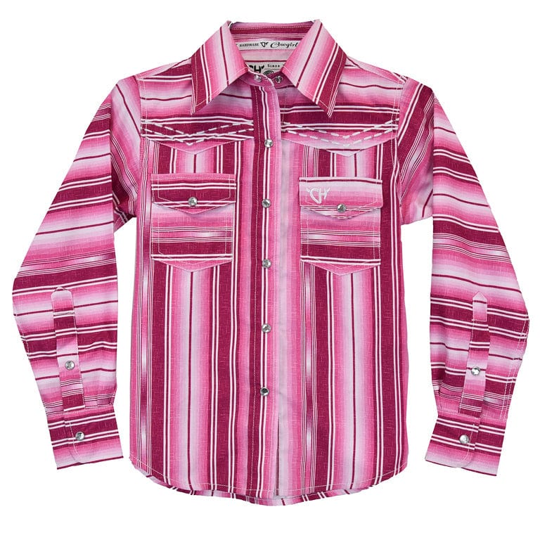 Cowgirl Hardware Girls clothing Girl's Toddler CH Pink Serape LS Shirt